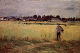 Wheat Canvas Paintings - In the Wheat Fields at Gennevilliers
